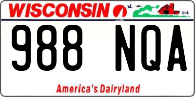 WI license plate 988NQA