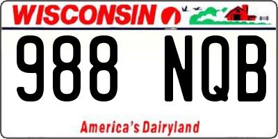 WI license plate 988NQB