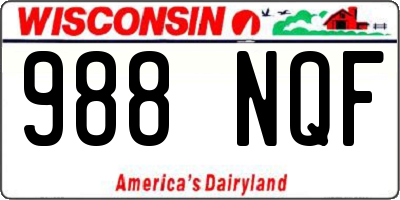 WI license plate 988NQF