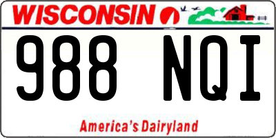 WI license plate 988NQI