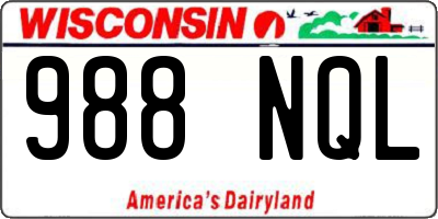 WI license plate 988NQL