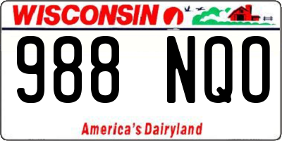 WI license plate 988NQO