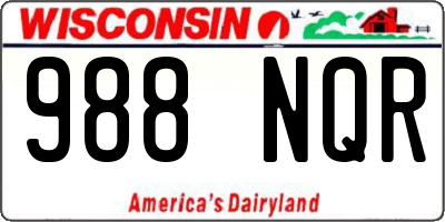 WI license plate 988NQR