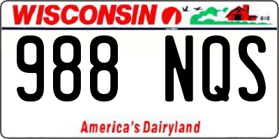 WI license plate 988NQS