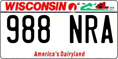WI license plate 988NRA