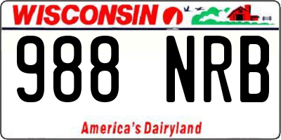 WI license plate 988NRB