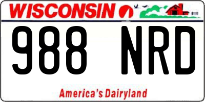 WI license plate 988NRD