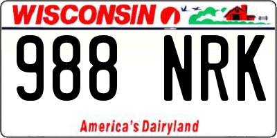 WI license plate 988NRK