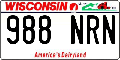 WI license plate 988NRN
