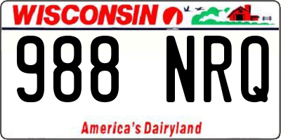WI license plate 988NRQ