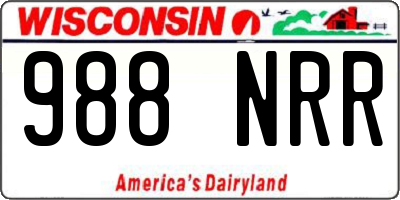 WI license plate 988NRR