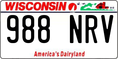 WI license plate 988NRV