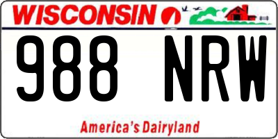 WI license plate 988NRW