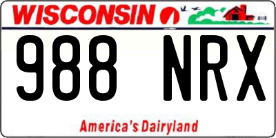 WI license plate 988NRX