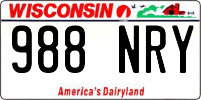 WI license plate 988NRY