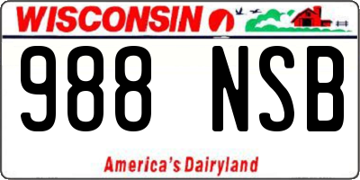 WI license plate 988NSB
