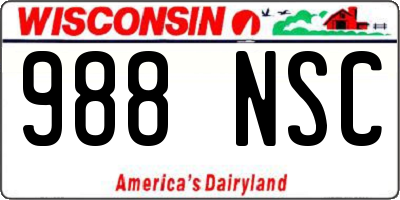 WI license plate 988NSC
