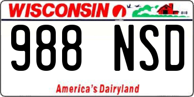 WI license plate 988NSD