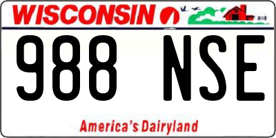 WI license plate 988NSE