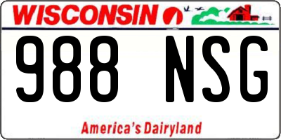 WI license plate 988NSG