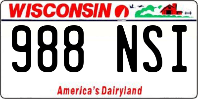 WI license plate 988NSI