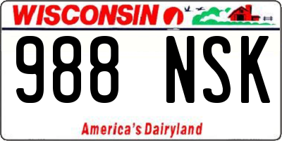 WI license plate 988NSK