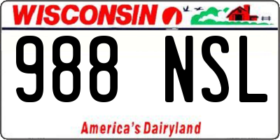 WI license plate 988NSL