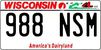 WI license plate 988NSM