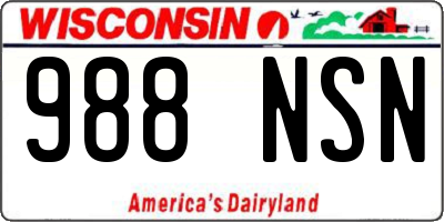 WI license plate 988NSN