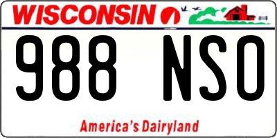 WI license plate 988NSO