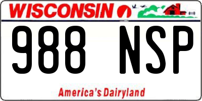 WI license plate 988NSP