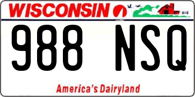 WI license plate 988NSQ