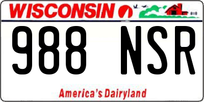 WI license plate 988NSR