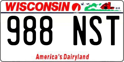 WI license plate 988NST