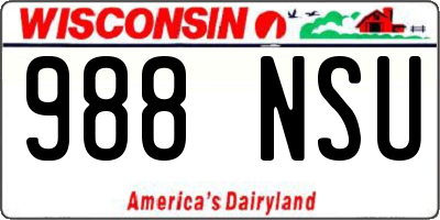WI license plate 988NSU