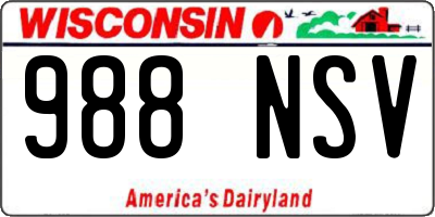 WI license plate 988NSV