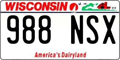WI license plate 988NSX