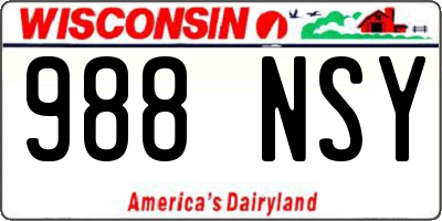 WI license plate 988NSY