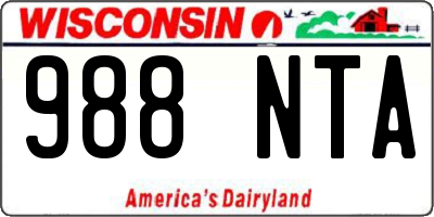 WI license plate 988NTA