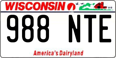 WI license plate 988NTE