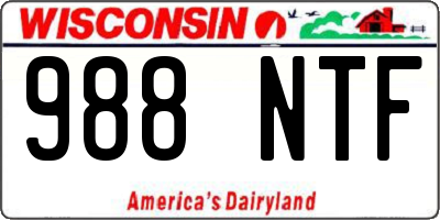 WI license plate 988NTF