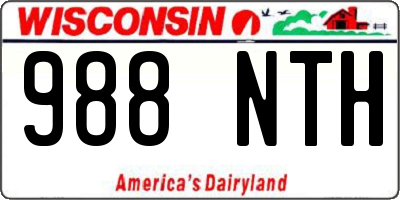 WI license plate 988NTH