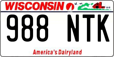WI license plate 988NTK