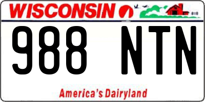 WI license plate 988NTN