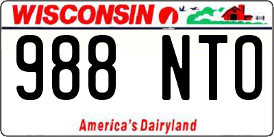 WI license plate 988NTO
