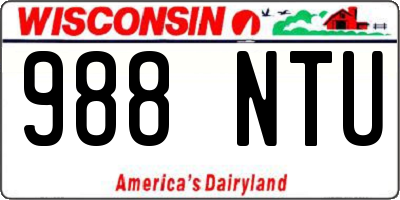 WI license plate 988NTU