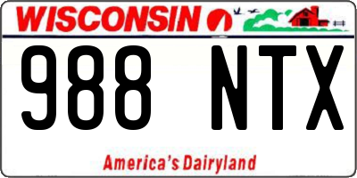 WI license plate 988NTX
