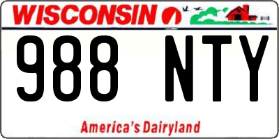 WI license plate 988NTY