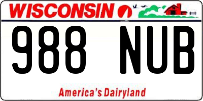 WI license plate 988NUB