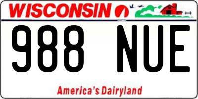 WI license plate 988NUE